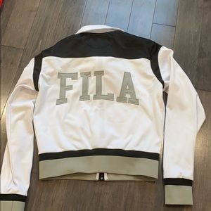 FILA cropped varsity style zip jacket